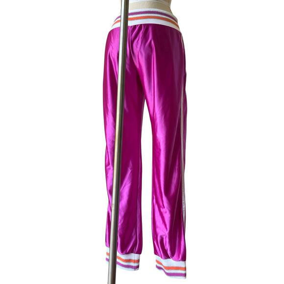 Y2K Track Pants Joggers Everlast Small Fuchsia Shiny Satin Boxing streetwear - Picture 3 of 7